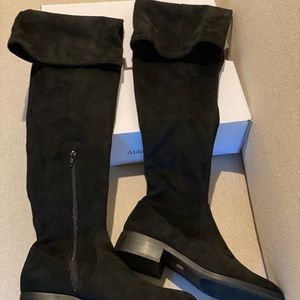 Black Suede Over Knee Boots